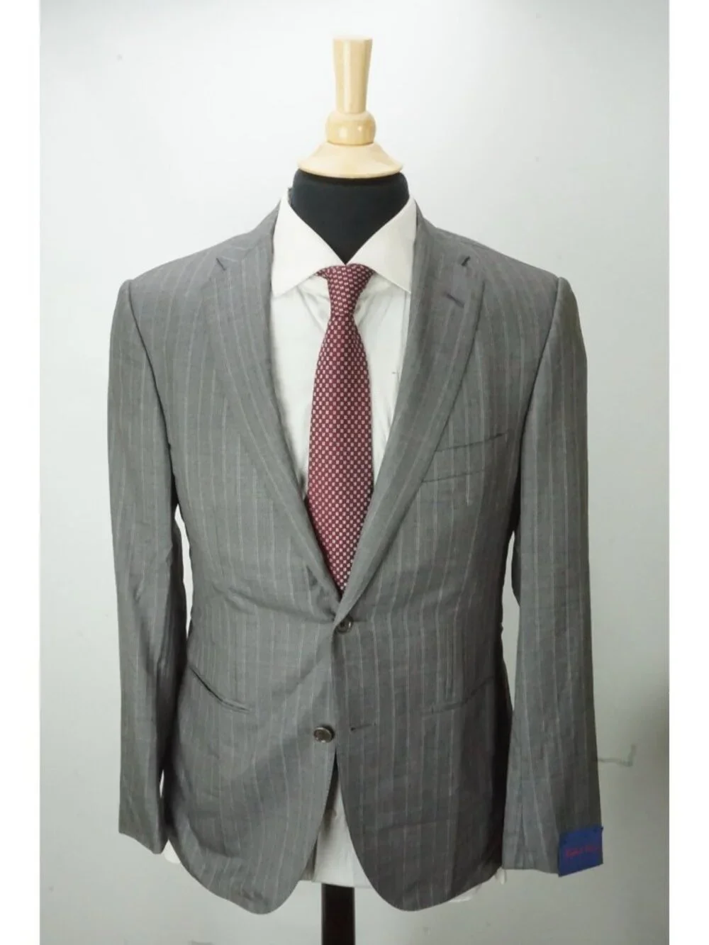 Raffaele Caruso Gray Striped Loro Piana Wool 2 Pc Suit Jacket Pant 38 US NEW